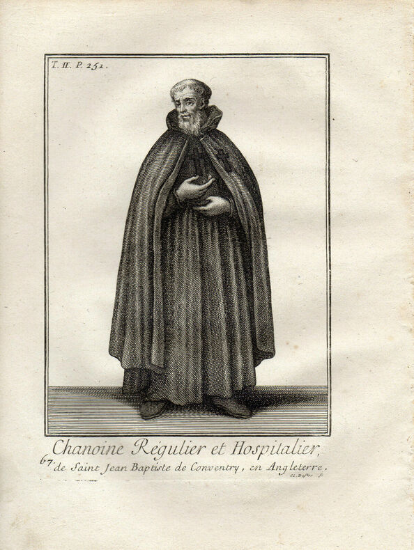 CHANOINE REGULIER & HOSPITALIER DE St JEAN BAPTISTE DE CONVENTRY en Angleterre. 