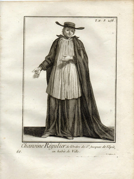  CHANOINE REGULIER & HOSPITALIER ORDRE SAINT JACQUES DE L'EPEE habit de ville
. 