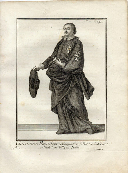CHANOINE REGULIER ET HOSPITALIER ORDRE DE St ESPRIT habit de ville en Italie. 