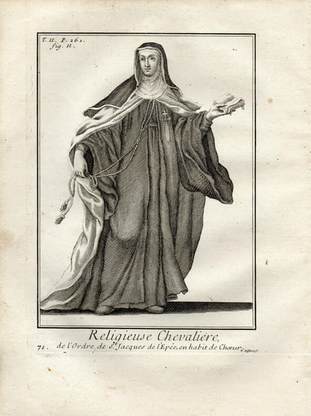 RELIGIEUSE CHEVALIERE DE L'ORDRE St JACQUES DE L'EPEE habit de Choeur . 