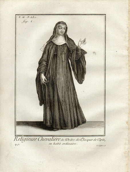  RELIGIEUSE CHEVALI&Egrave;RE DE L'ORDRE St JACQUES DE L’&Eacute;P&Eacute;E habit ordinaire
. 
