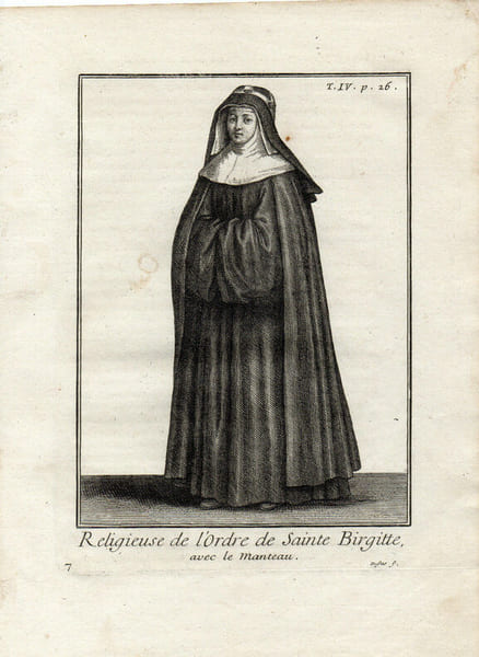  RELIGIEUSE DE L'ORDRE DE Ste BIRGITTE avec le manteau
. 