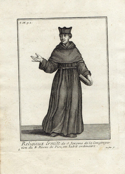  RELIGIEUX ERMITE DE SAINT J&Eacute;R&Ocirc;ME CONGR&Eacute;GATION PIERRE DE PISE habit ordinaire
. 