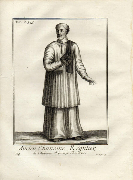 Gravure sur cuivre.  
ANCIEN CHANOINE REGULIER DE L'ABBAYE St JEAN &agrave; CHARTRES . 