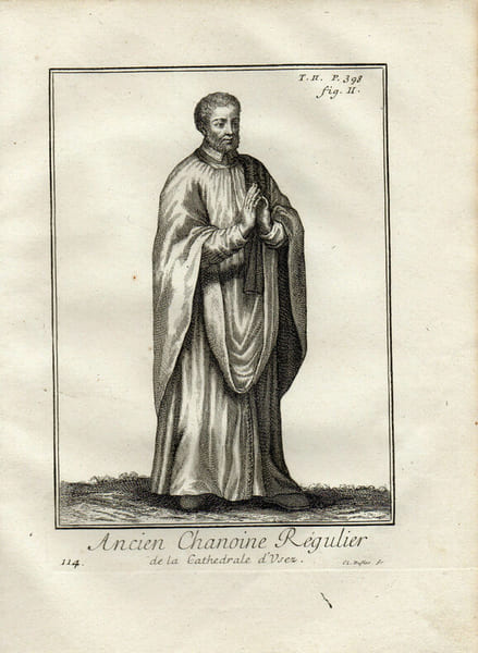 Gravure sur cuivre.  
ANCIEN CHANOINE REGULIER DE LA CATHEDRALE D'USEZ. 