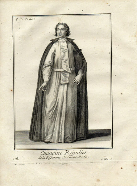 Gravure sur cuivre.  
ANCIEN CHANOINE REGULIER DE LA REFORME DE CHANCELLADE. 
