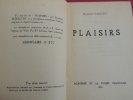 PLAISIRS . Raymond Schaltin

avec un bel envoi de l'auteur !