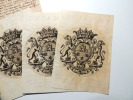 Lot de 4 Ex libris XVIIIe couronne Royale. 