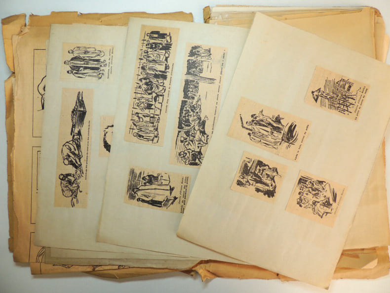 Lot de 200 dessins de J. Sennep, caricaturiste de la revue du demi-si&egrave;cle. Jean Sennep