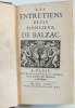 Les entretiens de Fev Monsieur de Balzac. Jean-Louis Guez de Balzac