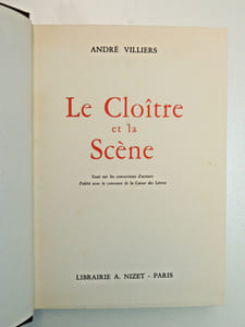 Le cloître et la scène ( essais sur les conversations d'acteur )