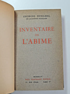 Georges Duhamel. Inventaire de l’abîme 1884-1901. Georges Duhamel