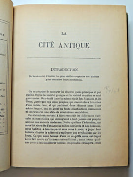 Fustel de Coulanges. La Cité antique, Grèce & Rome. Etude sur le culte, droit... Fustel de Coulanges