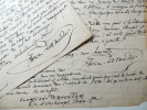Lot de 2 lettres autographes Florian Parmentier à Maurice d'Hartois. 1950. Florian Parmentier à Maurice d'Hartois
