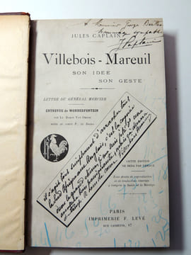 Militaria. Dédicace Jules Caplain. Villebois-Mareuil, son idée, son geste. Jules Caplain.
