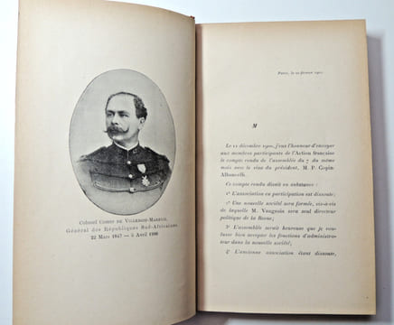 Militaria. Dédicace Jules Caplain. Villebois-Mareuil, son idée, son geste. Jules Caplain.