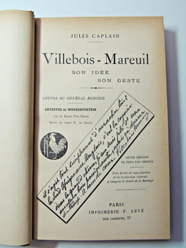 Militaria. Dédicace Jules Caplain. Villebois-Mareuil, son idée, son geste. Jules Caplain.