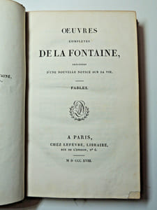 Fables de la Fontaine. 6 jolies gravures en taille douce.