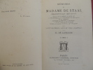 MÉMOIRES DE MADAME DE STAAL

( Mademoiselle Delaunay ) . M.de Lescure avec envoi de l'auteur