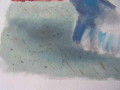 DIGNIMONT / LITHOGRAPHIE signée " Dans l'atelier du peintre" Curiosa