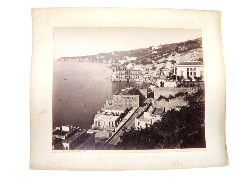 Photo albuminée vers 1900. Italie, vue de Naples ( Napoli posilipo). 