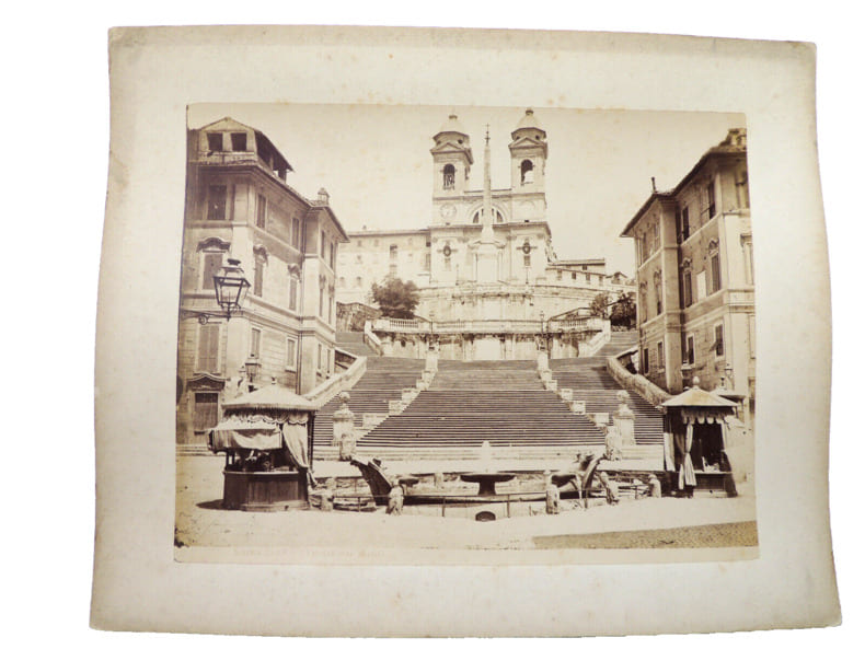 Photo albumin&eacute;e vers 1860. Rome, Trinita del Monti ( Italie). 