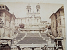 Photo albuminée vers 1860. Rome, Trinita del Monti ( Italie). 