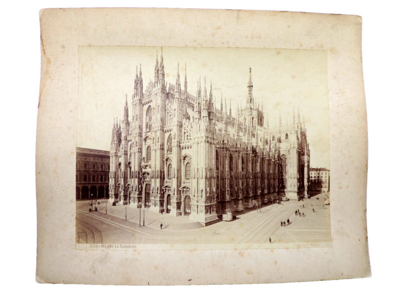 Photo albumin&eacute;e vers 1860. Cath&eacute;drale de Milan ( Italie). 