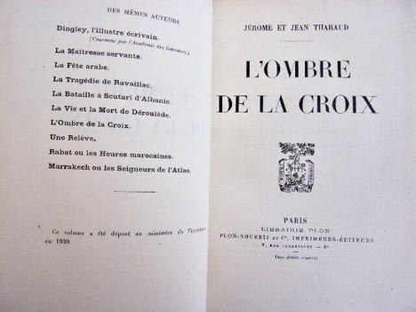 Jérôme et Jean Tharaud. L'ombre de la Croix. EO sur Lafuma.. Jérôme et Jean Tharaud