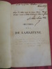 JOCELYN /  ENVOI AUTOGRAPHE & SIGNATURE de LAMARTINE 1836 2/2 vols EO. Alphonse de Lamartine