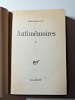 Récit autobiographique. André Malraux. Antimémoires. 1967 EO. André Malraux