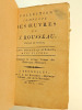 Jean Jacques Rouseau. Mélanges. Lettres, épitres, plaidoyer 2 vols. Jean Jacques Rouseau