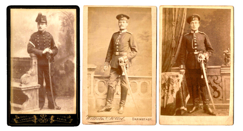 Lot photos anciennes cdv XIXe Militaire Guerre 14/18. Officiers au sabre. 