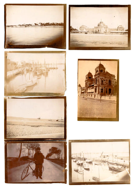 Lot photos anciennes albumin&eacute;es. La Rochelle, Casino de Royan, Port. 