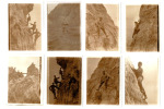 Lot photos anciennes. Lot de 8 photos alpinistes, vers 1880/1900.. 