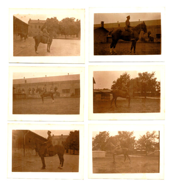 Lot photos anciennes. Lot de 6 photos militaires &agrave; cheval. 1900/1920. 
