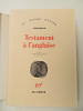 Ed. Gallimard. Jonathan Coe. Testament à l'Anglaise. Jonathan Coe