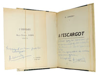 Envoi autographe A.Landry. A l'escargot. Jolie Couverture Art déco