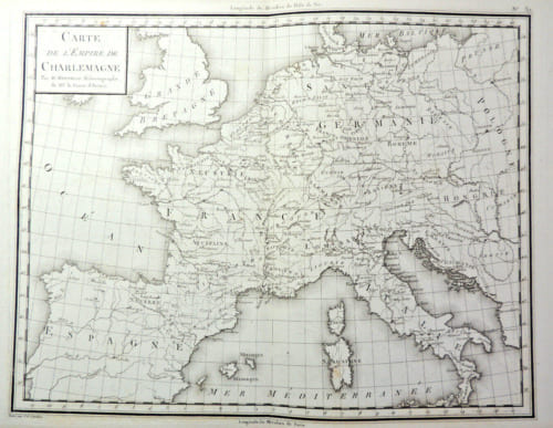XVIIIe Carte de Tardieu. Empire de Charlemagne par Mentelle, Historiographe. par Mentelle, Historiographe du Comte d'Artois

Grav&eacute;e par P.F. Tardieu