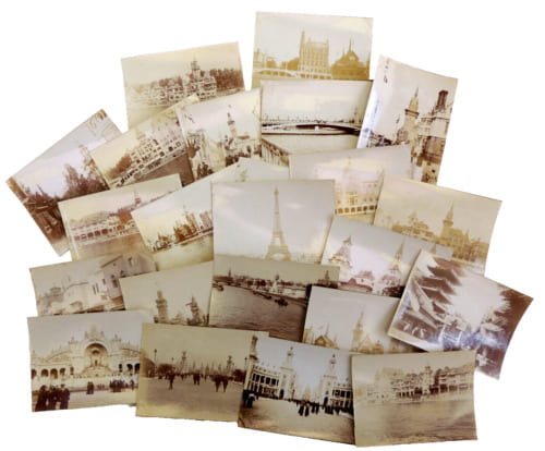 Lot photos anciennes albumin&eacute;es. 1900. Paris, Exposition Universelle. 