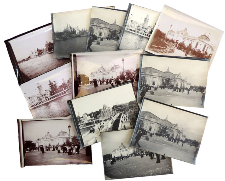 Lot photos anciennes albumin&eacute;es. Paris, Exposition Universelle de 1900. 