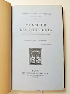 Chateaubriant. Monsieur des Lourdines, histoire d'un gentilhomme campagnard