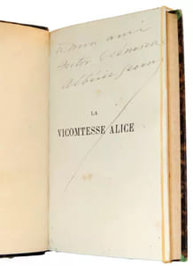 Envoi autographe à Hector Crémieux, Albéric Second. La vicomtesse Alice