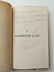 Envoi autographe à Hector Crémieux, Albéric Second. La vicomtesse Alice