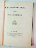 La conversation, Poème en trois chants. 1812. Edition Originale. Jacques Delille.