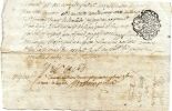 1762. Manuscrit signé Vieux Français région Auvergne. avec Cachet.Accompte. 