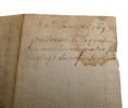 1694. Billet manuscrit Montauban Vieux Français latin ou Occitan . 