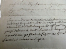 1694. Billet manuscrit Montauban Vieux Français latin ou Occitan . 