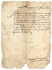 1663. Manuscrit signé Vieux Français région Auvergne.. 