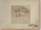 Japon.Japan .2 Photos Albuminées. Jongleur et son public. 1880. 